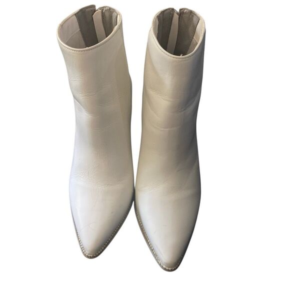 STEVE MADDEN Olga White Leather Block Heeled Boot size 7.5 M - Picture 5 of 8